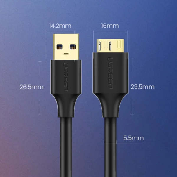 Ugreen US130 10843 USB-A 3.0 - micro USB-B cable 2m - blackeng