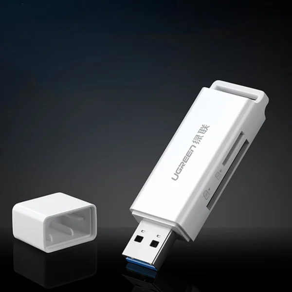 Ugreen portable TF/SD card reader for USB 3.0 white (CM104)eng