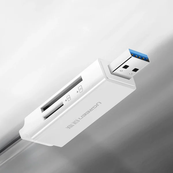 Ugreen portable TF/SD card reader for USB 3.0 white (CM104)eng