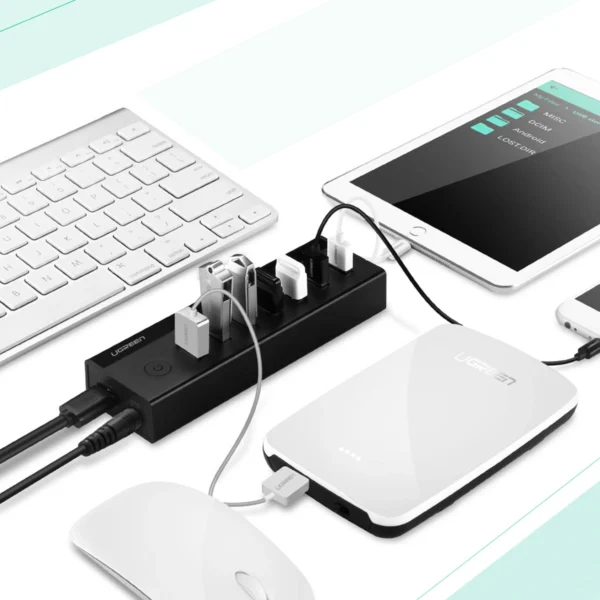 Ugreen multifunctional HUB 7in1 USB-A - 7xUSB-A 5Gb/s black (US219)eng