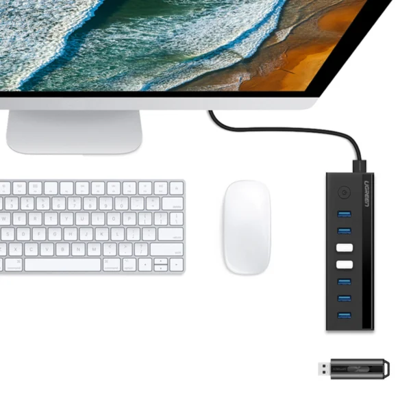 Ugreen multifunctional HUB 7in1 USB-A - 7xUSB-A 5Gb/s black (US219)eng