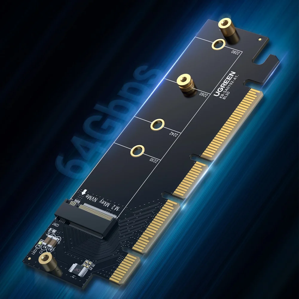 Ugreen CM465 PCIe 4.0 x4 to M.2 NVMe M-Key Expansion Card - Blackeng