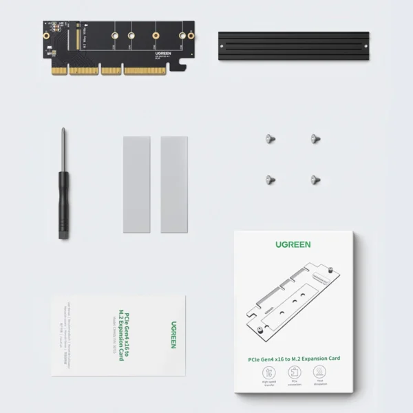 Ugreen CM465 PCIe 4.0 x4 to M.2 NVMe M-Key Expansion Card - Blackeng