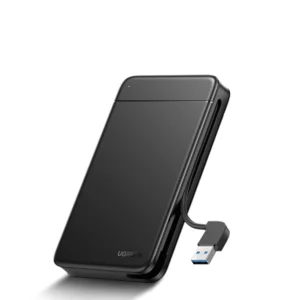 Ugreen pocket SSD / HDD enclosure 2.5'' SATA built-in USB-A cable black (CM352)eng