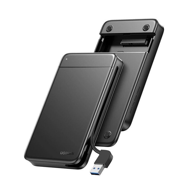 Ugreen pocket SSD / HDD enclosure 2.5'' SATA built-in USB-A cable black (CM352)eng
