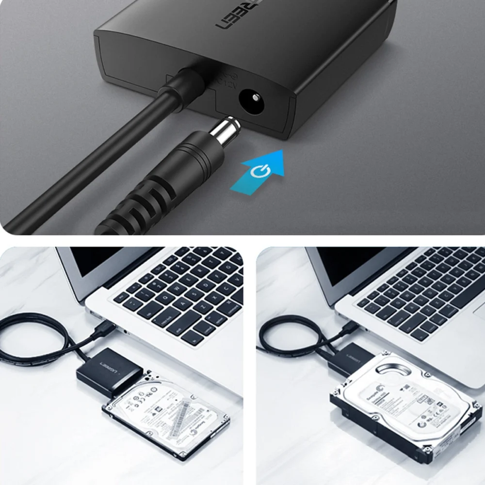 Ugreen USB3.0 adapter for 2.5'' / 3.5'' SATA disk black (CM257)eng