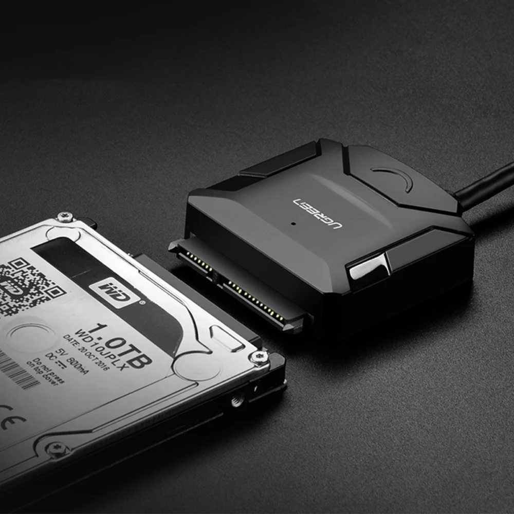 Ugreen adapter cable for 2.5'' / 3.5'' drive (USB-A 3.0 - SATA) black (CR108)eng