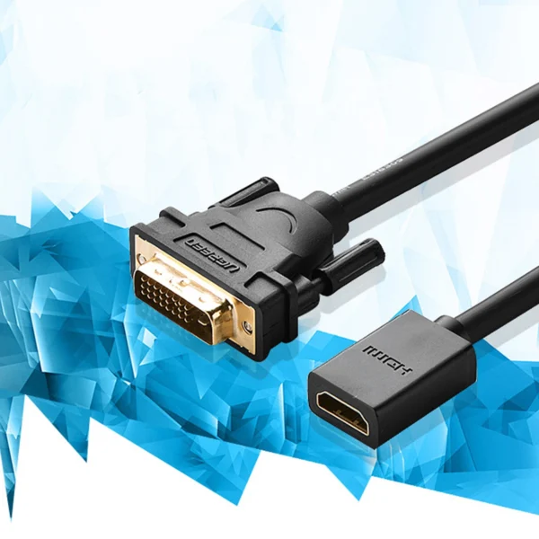 Ugreen cable adapter cable DVI (male) - HDMI (female) 0.15m black (20118)eng