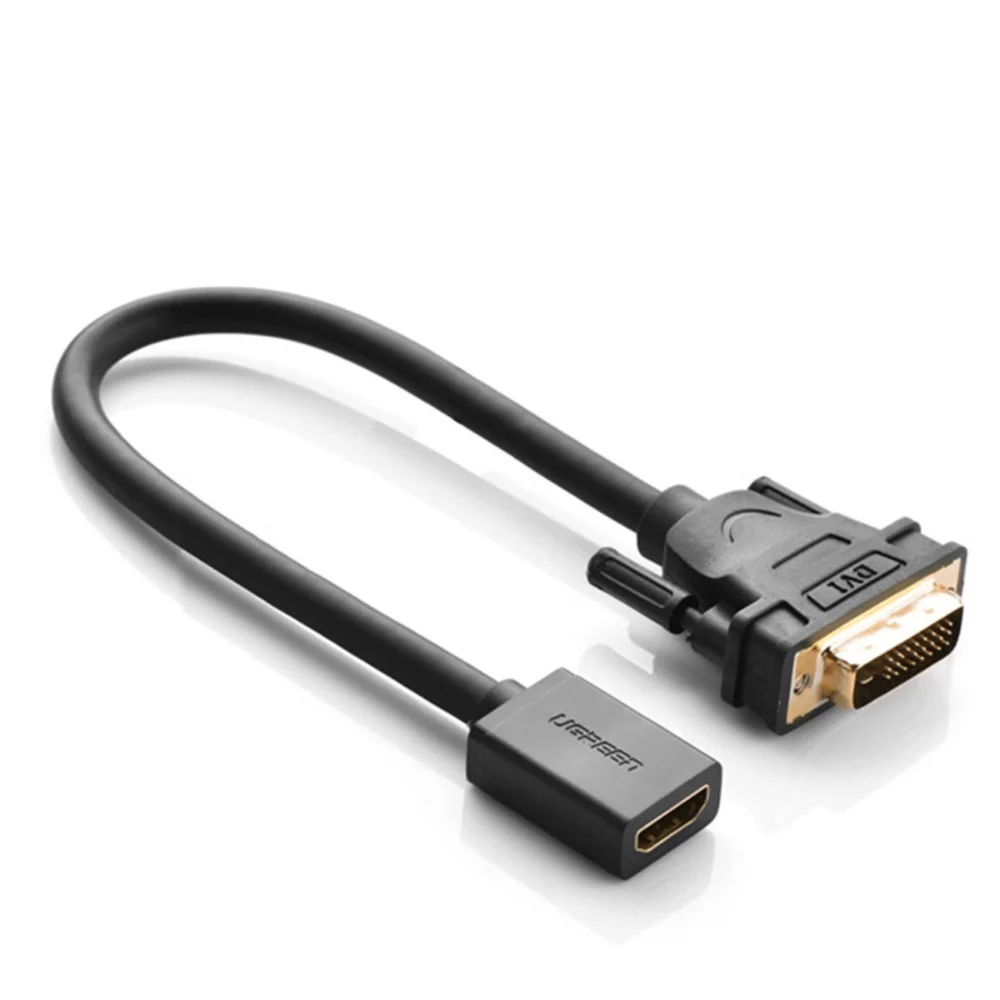 Ugreen cable adapter cable DVI (male) - HDMI (female) 0.15m black (20118)eng