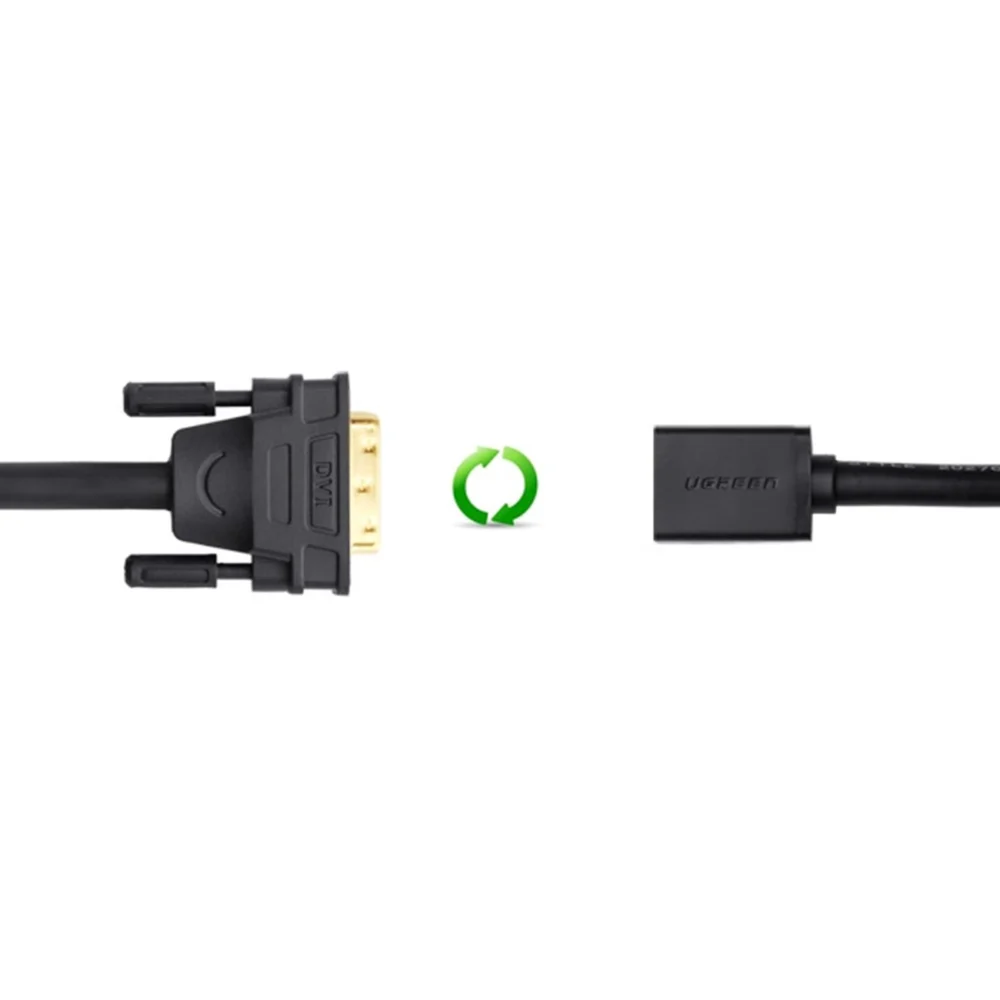Ugreen cable adapter cable DVI (male) - HDMI (female) 0.15m black (20118)eng