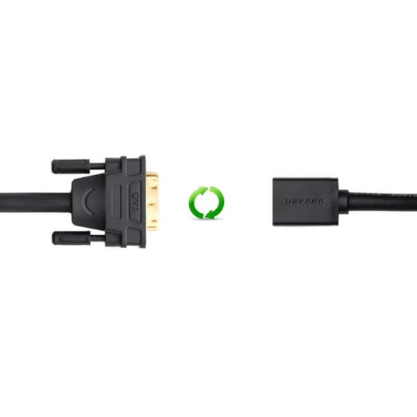 Ugreen cable adapter cable DVI (male) - HDMI (female) 0.15m black (20118)eng