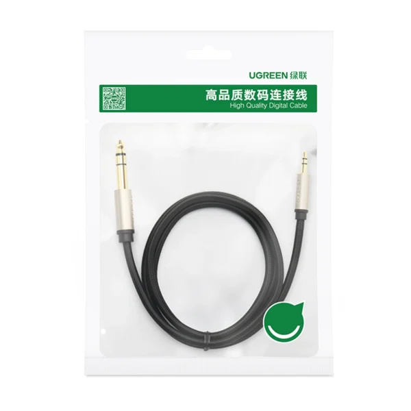 Ugreen AV127 10625 audio TRS cable mini jack 3.5mm / jack 6.35mm 1m - grayeng