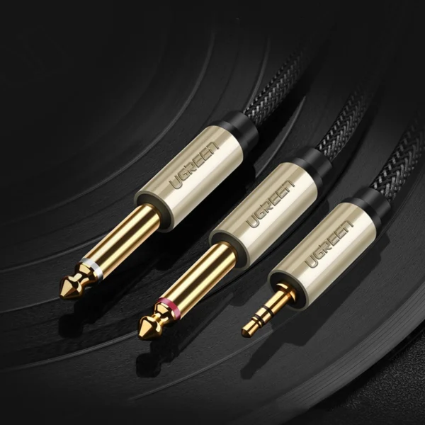 Ugreen cable audio cable mini jack 3.5 mm - 2 x jack 6.35 mm 1m gray (AV126)eng