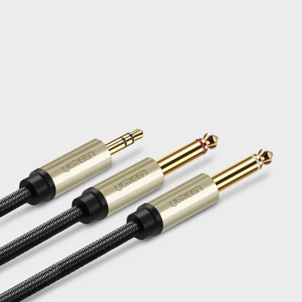Ugreen cable audio cable mini jack 3.5 mm - 2 x jack 6.35 mm 1m gray (AV126)eng