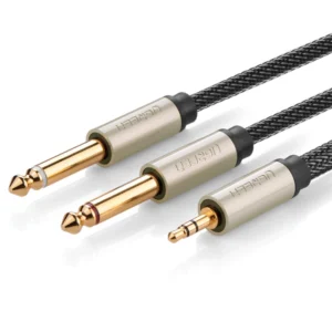 Ugreen audio cable mini jack 3.5 mm - 2 x jack 6.35 mm 2 m gray (AV126)eng