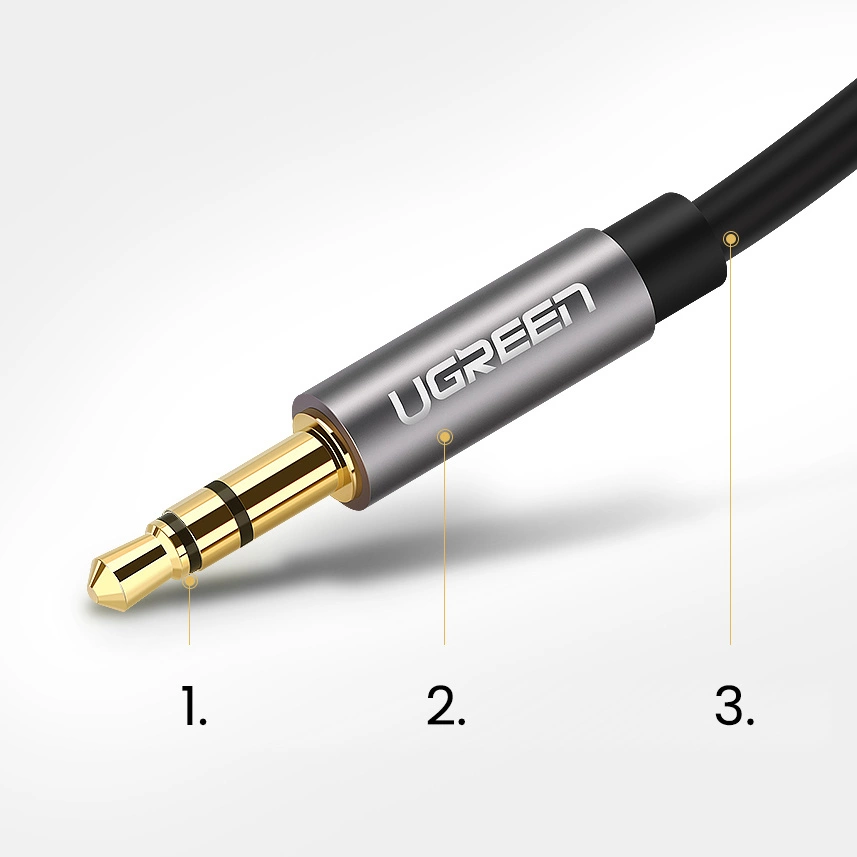 Ugreen AV119 10733 audio cable mini jack 3.5mm / mini jack 3.5mm 1m - blackeng
