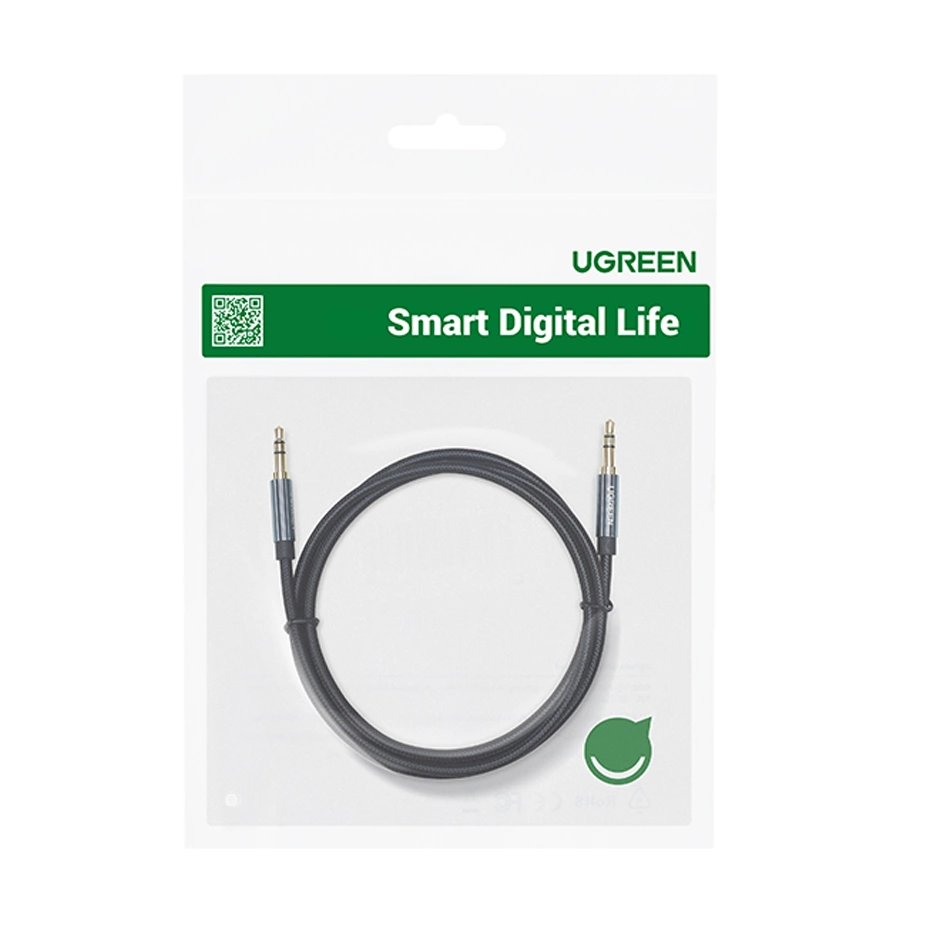 Ugreen audio cable AUX angled minijack 3.5 mm 2m blue (AV112)eng