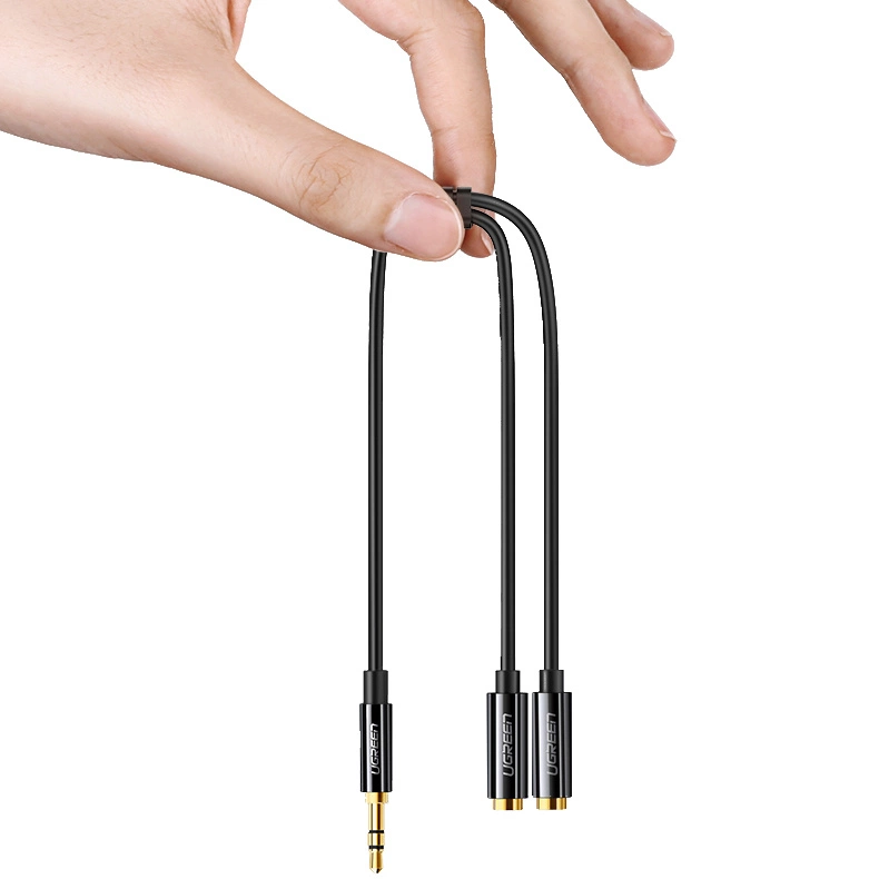 Ugreen cable cable headphone splitter mini jack 3.5 mm - 2 x mini jack 3.5 mm (2 x stereo output) 20cm white (AV134)eng