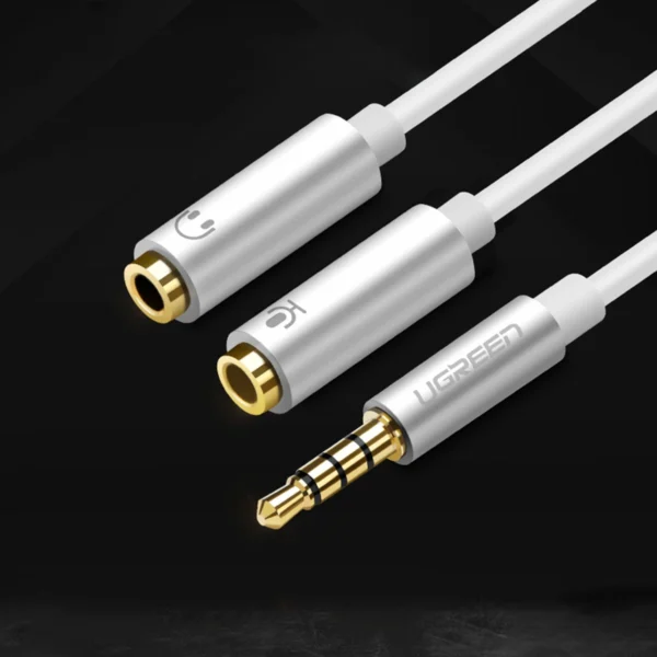 Ugreen cable cable headphone splitter mini jack 3.5 mm - 2 x mini jack 3.5 mm (microphone + stereo output) black (AV141)eng