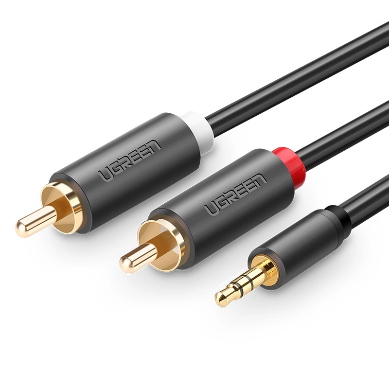 Ugreen AV102 10511 cable 3.5 mm mini jack (male) / 2RCA (male) 1.5m - grayeng