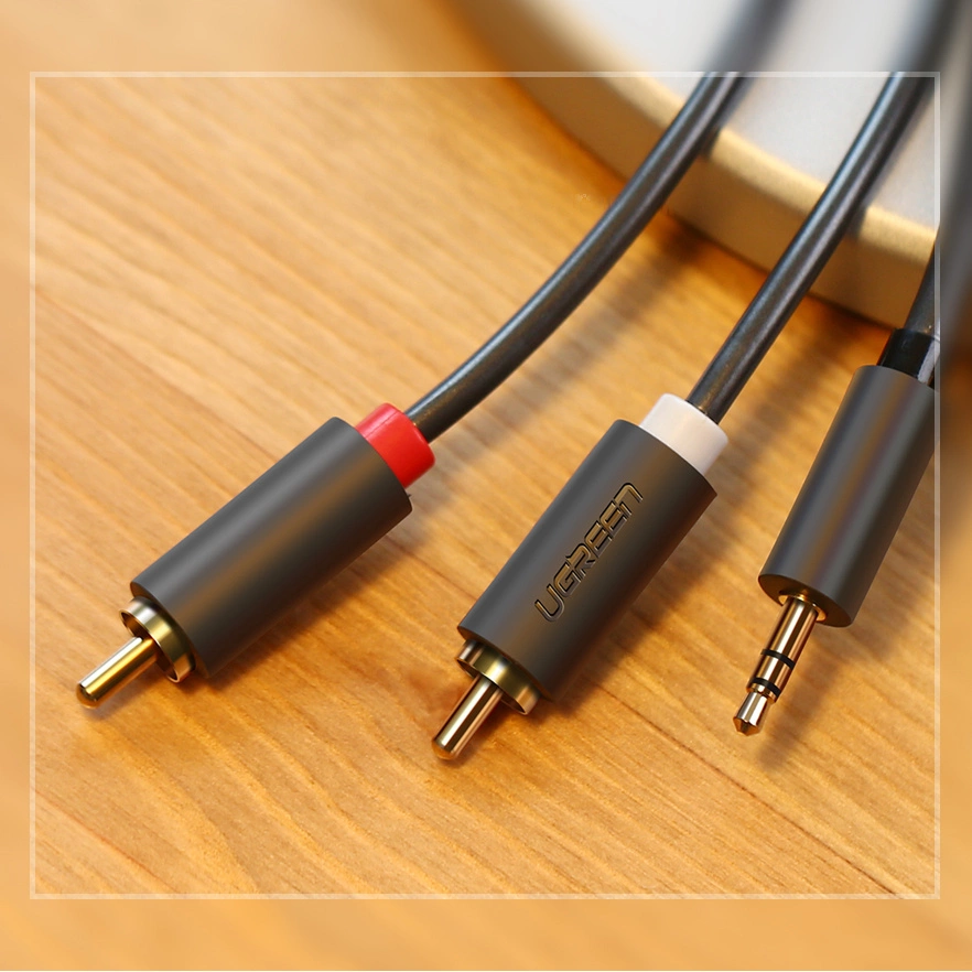 Ugreen AV102 10511 cable 3.5 mm mini jack (male) / 2RCA (male) 1.5m - grayeng