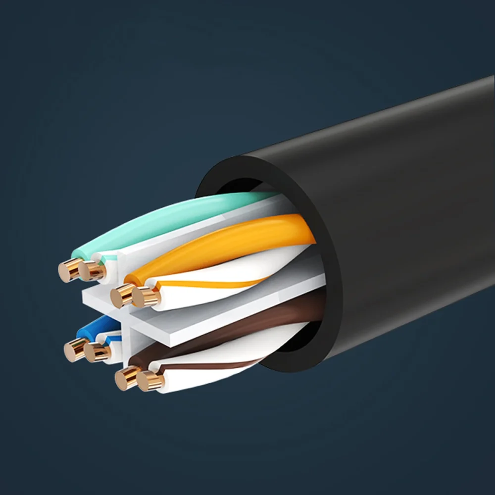 Ugreen NW112 11279 Ethernet Network Cable RJ45 (female) - RJ45 (male) F/UTP Cat. 6 1 Gbps 1m - blackeng