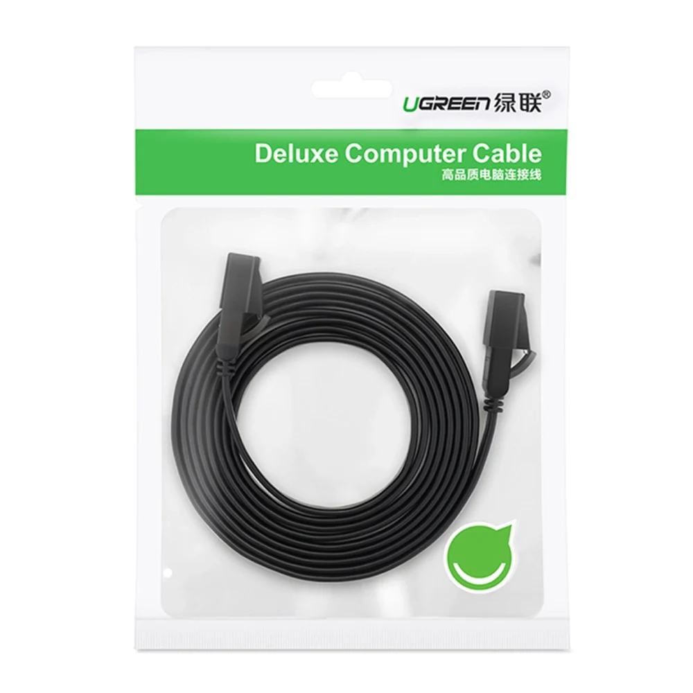 Ugreen Ethernet patch cord U/FTP Cat. 7 10Gb/s flat 0.5m black (NW106)eng