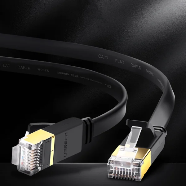 Ugreen Ethernet patch cord U/FTP Cat. 7 10Gb/s flat 0.5m black (NW106)eng