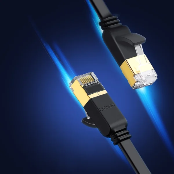 Ugreen Ethernet patch cord U/FTP Cat. 7 10Gb/s flat 0.5m black (NW106)eng