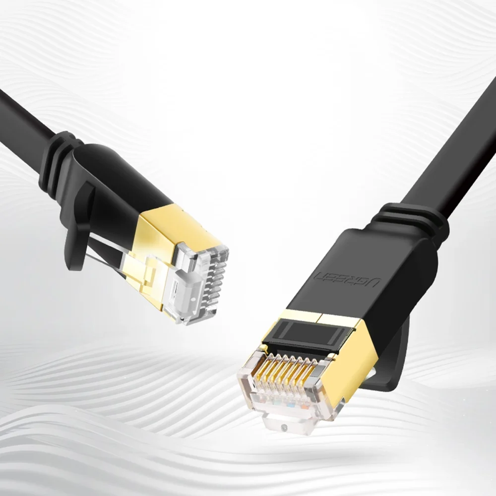 Ugreen Ethernet patch cord U/FTP Cat. 7 10Gb/s flat 0.5m black (NW106)eng