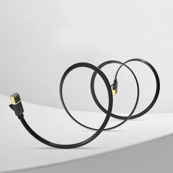 Ugreen Ethernet patch cord U/FTP Cat. 7 10Gb/s flat 0.5m black (NW106)eng