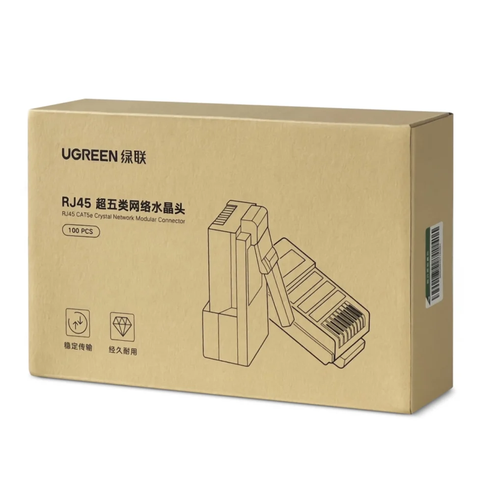 Ugreen 100x plug end RJ45 8P8C (UTP Cat. 5 / Cat. 5e) transparent (NW110)eng