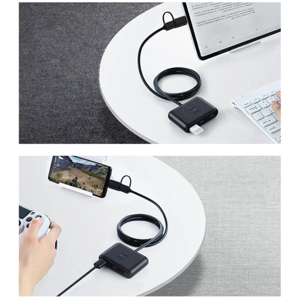 Ugreen HUB 4in1 USB-C - 4xUSB 3.0 5Gb/s 1m black (CR113)eng