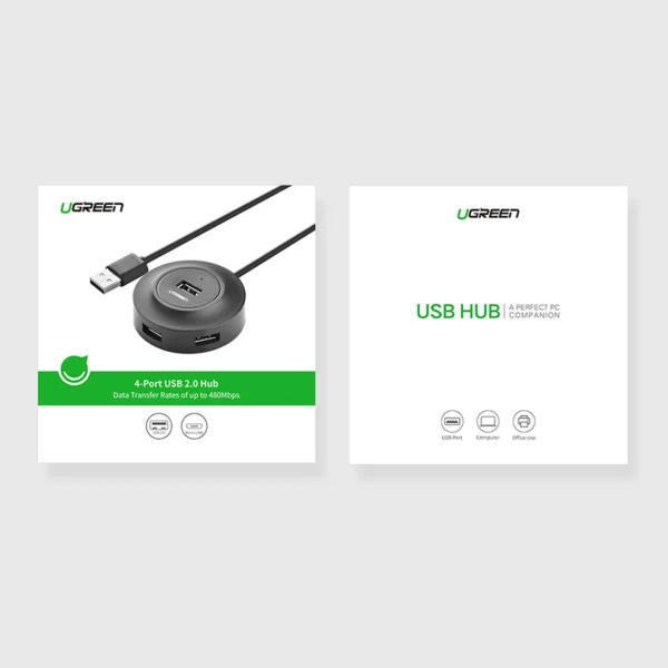 Ugreen HUB 4in1 USB-A - 4xUSB-A 2.0 480Mb/s 1m black (CR106)eng