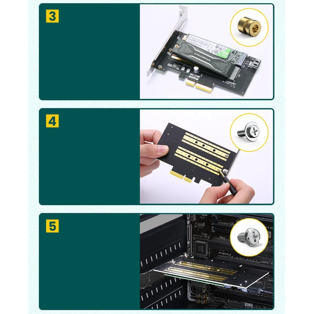 Ugreen expansion card adapter PCIe 3.0 x4 to SSD M.2 M-Key / M.2 B-Key black (CM302)eng