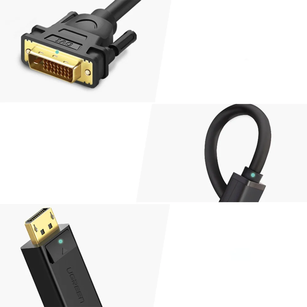 Ugreen cable DisplayPort - DVI cable 2m black (DP103)eng