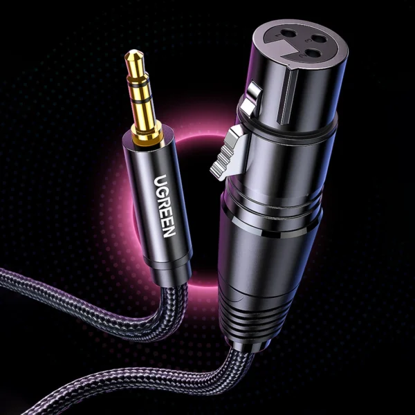 Ugreen audio cable 3.5mm mini jack (male) - XLR (female) 1m black (AV182)eng