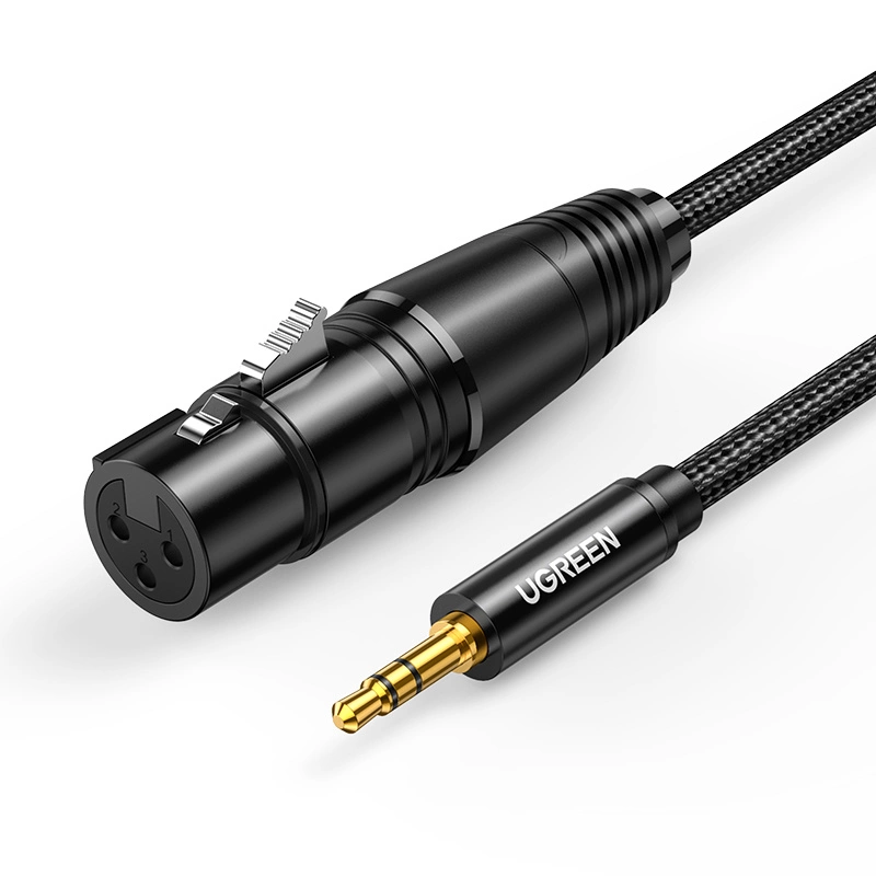 Ugreen audio cable 3.5mm mini jack (male) - XLR (female) 1m black (AV182)eng