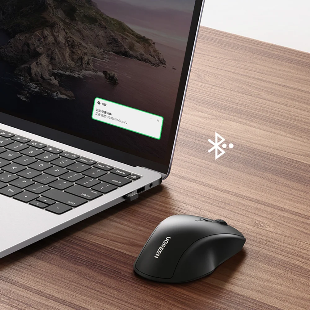 Ugreen ergonomic wireless computer mouse black (MU101)eng