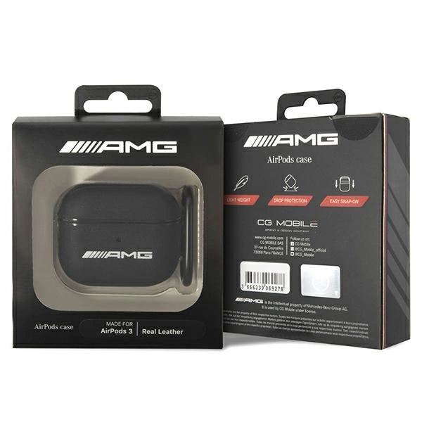 AMG Leather Big Logo case for AirPods 3 - blackeng