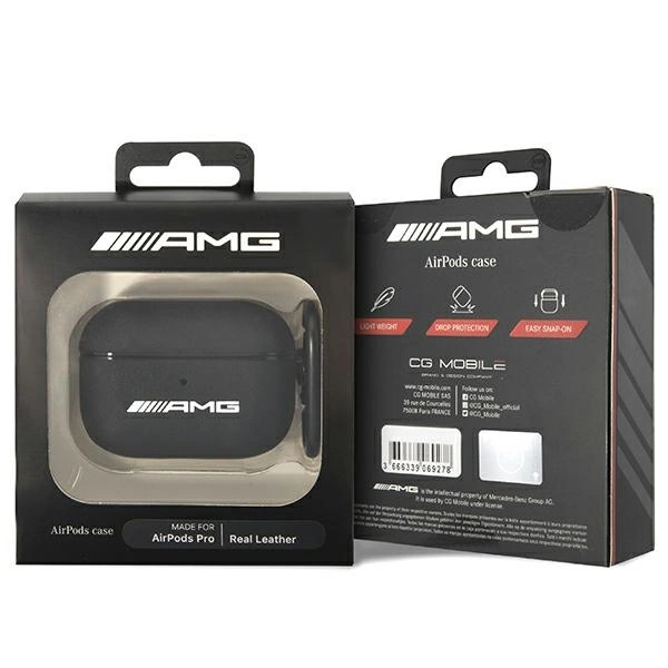 AMG Leather Big Logo case for AirPods Pro - blackeng