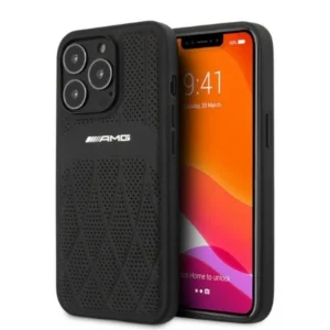 AMG AMHCP13LOSDBK iPhone 13 Pro / 13 6.1" black/black hardcase Leather Curved Lineseng