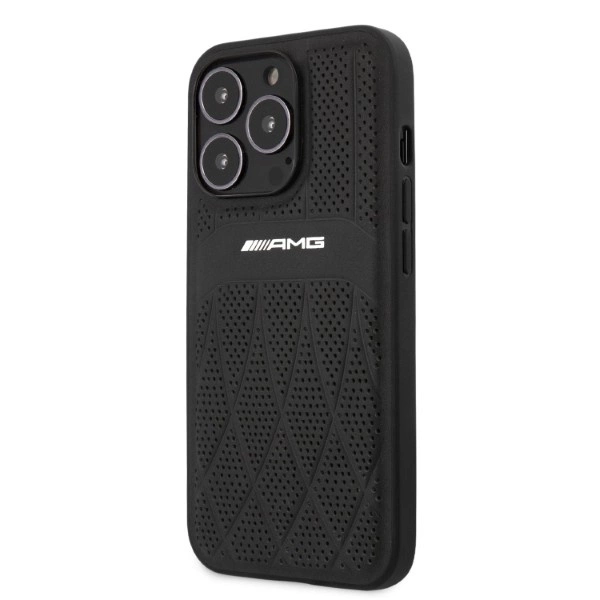 AMG Leather Curved Lines case for iPhone 13 Pro Max - blackeng