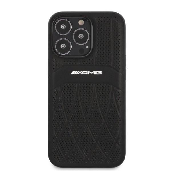 AMG Leather Curved Lines case for iPhone 13 Pro Max - blackeng
