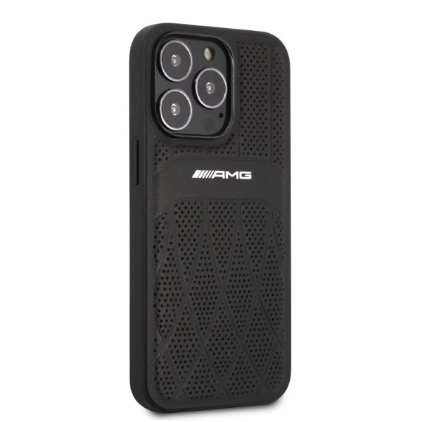 AMG Leather Curved Lines case for iPhone 13 Pro Max - blackeng