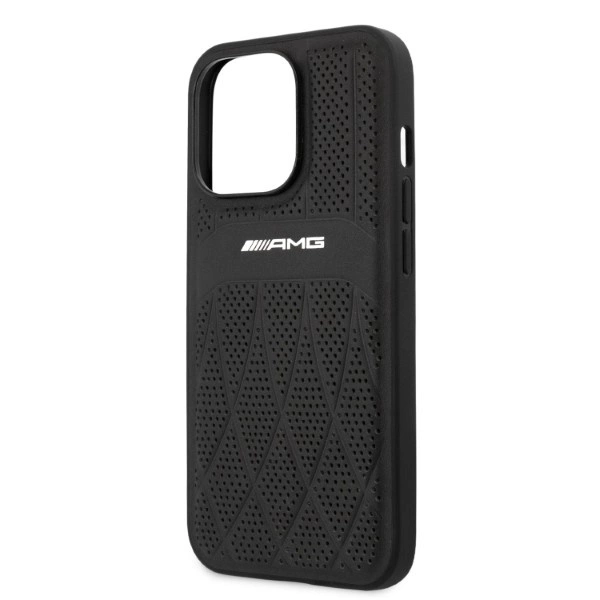 AMG Leather Curved Lines case for iPhone 13 Pro Max - blackeng