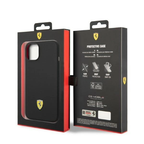 Ferrari FEHMSIP14SBK iPhone 14 6.1" black/black hardcase Silicone Metal Logo Magsafeeng