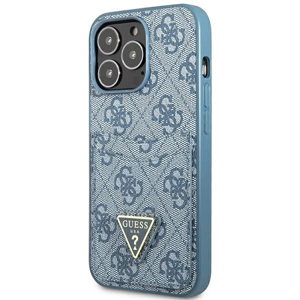 Guess 4G Triangle Logo Cardslot Case for iPhone 13 Pro / 13 - Blueeng