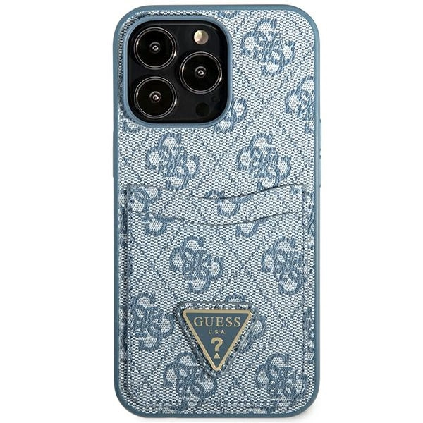 Guess 4G Triangle Logo Cardslot Case for iPhone 13 Pro / 13 - Blueeng
