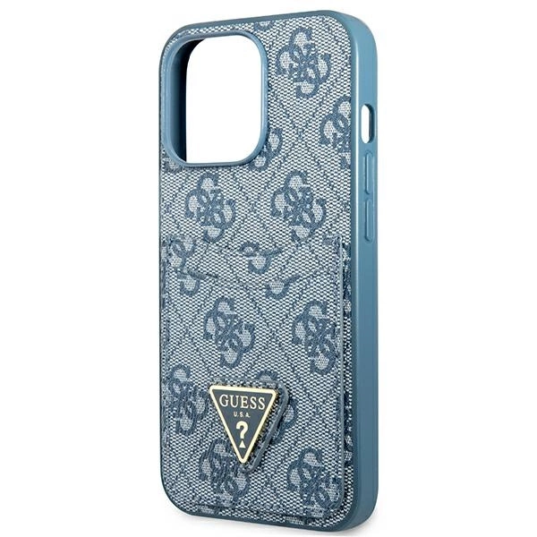 Guess 4G Triangle Logo Cardslot Case for iPhone 13 Pro / 13 - Blueeng